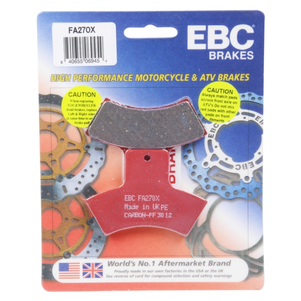 EBC  Plaquette en graphite de carbone Série «X» Graphite de carbone - Arrière