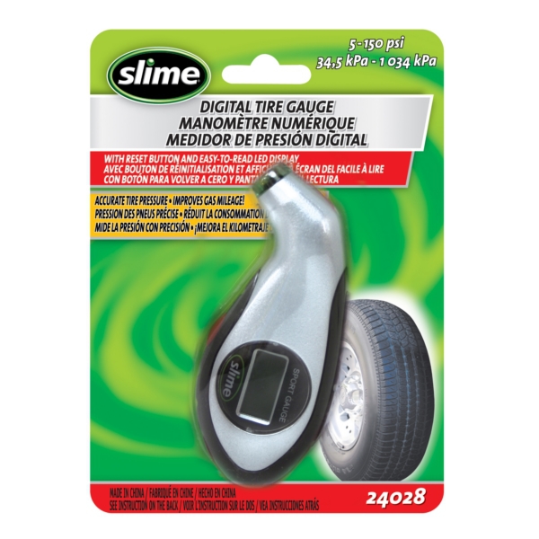 SLIME Manomètre numérique — 5 à 150 lb/po2 Jauge à pneu