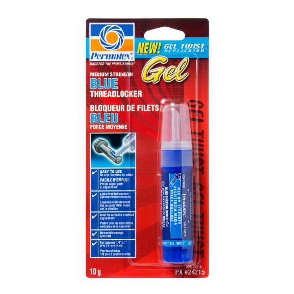 Permatex Bloqueur de filets bleu puissant amovible Gel