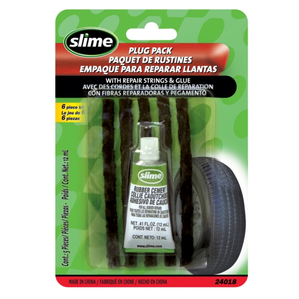 SLIME Tige d'obturation et colle pour réparation de pneus