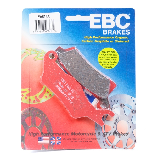 EBC  Plaquette en graphite de carbone Série «X» Graphite de carbone - Avant/Arrière