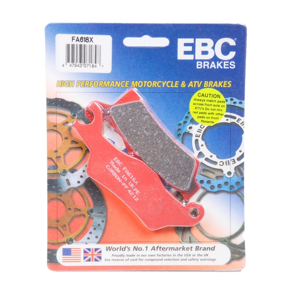 EBC  Plaquette en graphite de carbone Série «X» Graphite de carbone - Avant/Arrière