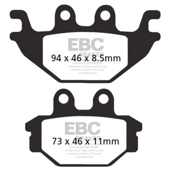 EBC  Plaquette de frein V-Pad Semi métallique - Avant gauche, Avant droit