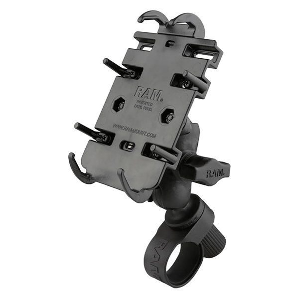 RAM MOUNT Support de téléphone Quick-Grip avec base robuste Tough-Strap pour guidon