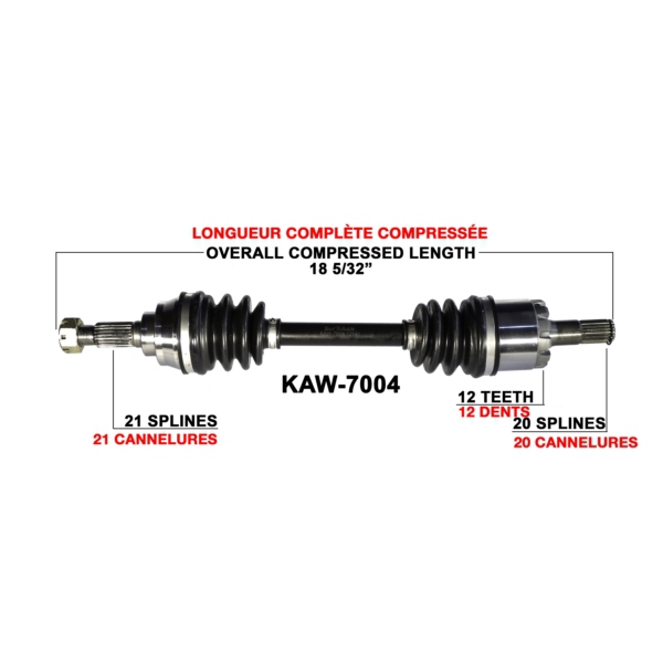 TrakMotive Cardan complet Kawasaki