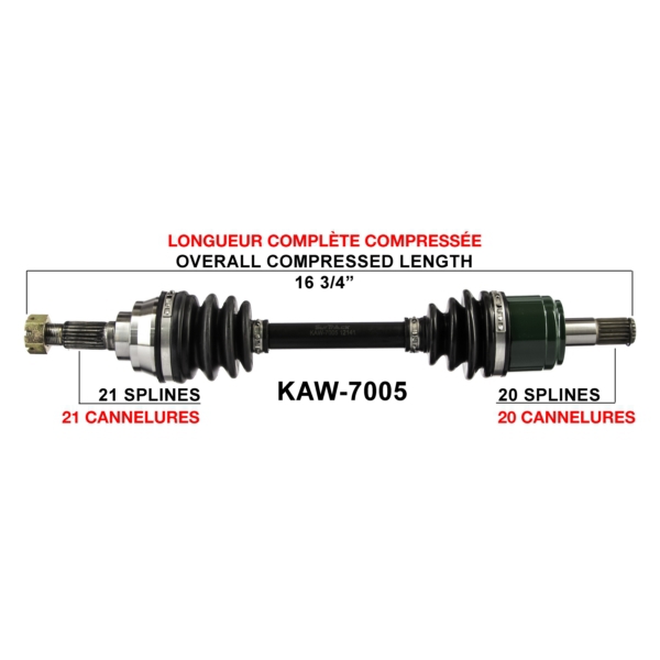 TrakMotive Cardan complet Kawasaki