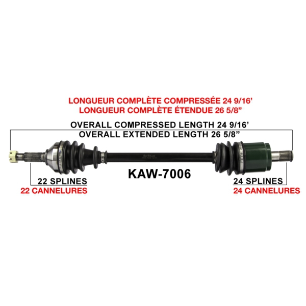 TrakMotive Cardan complet Kawasaki
