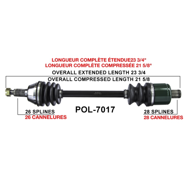 TrakMotive Cardan complet Polaris